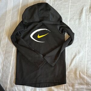 Nike Kids Black Hoodie with Yellow Logo